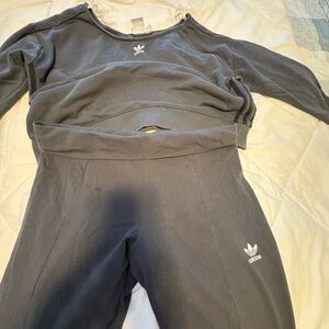 Adidas Charcoal Gray Tracksuit Ensemble